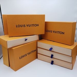 100% Authentic Louis Vuitton Orange and Cream Gift & Storage Wallet/ Pouch Box